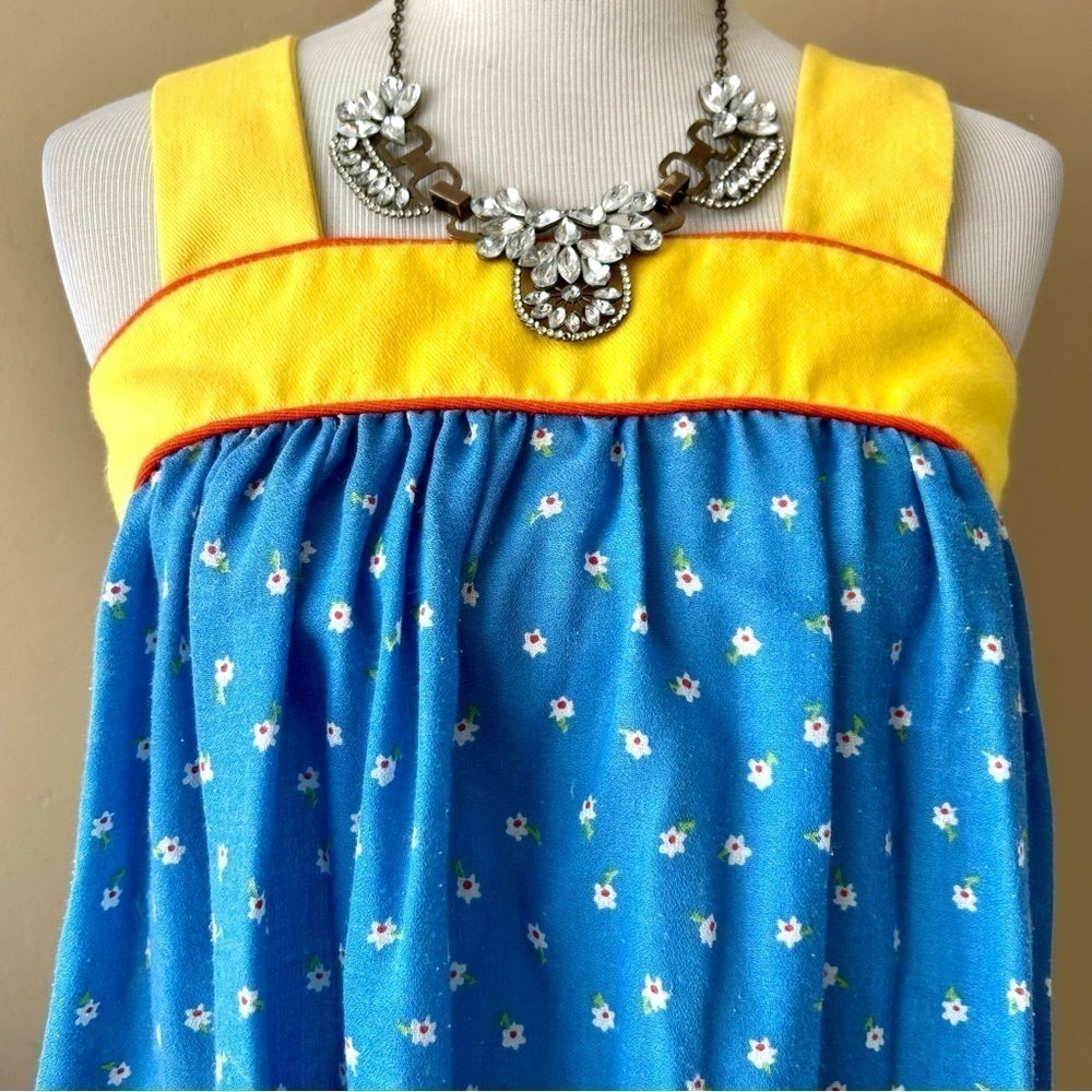 Vintage Page Boy Dallas Maternity Dress Baby Doll Sleeveless Butterfly Floral M - Picture 4 of 14
